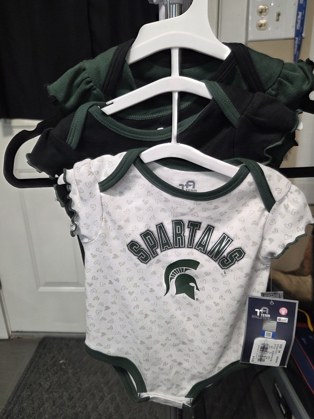 Spartans Infant Bodysuit Set - Green & White
